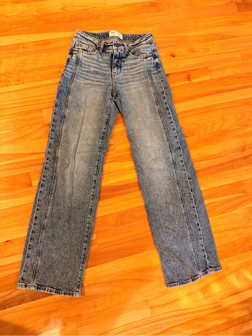 BKE Women's Light Blue Wide Jeans
